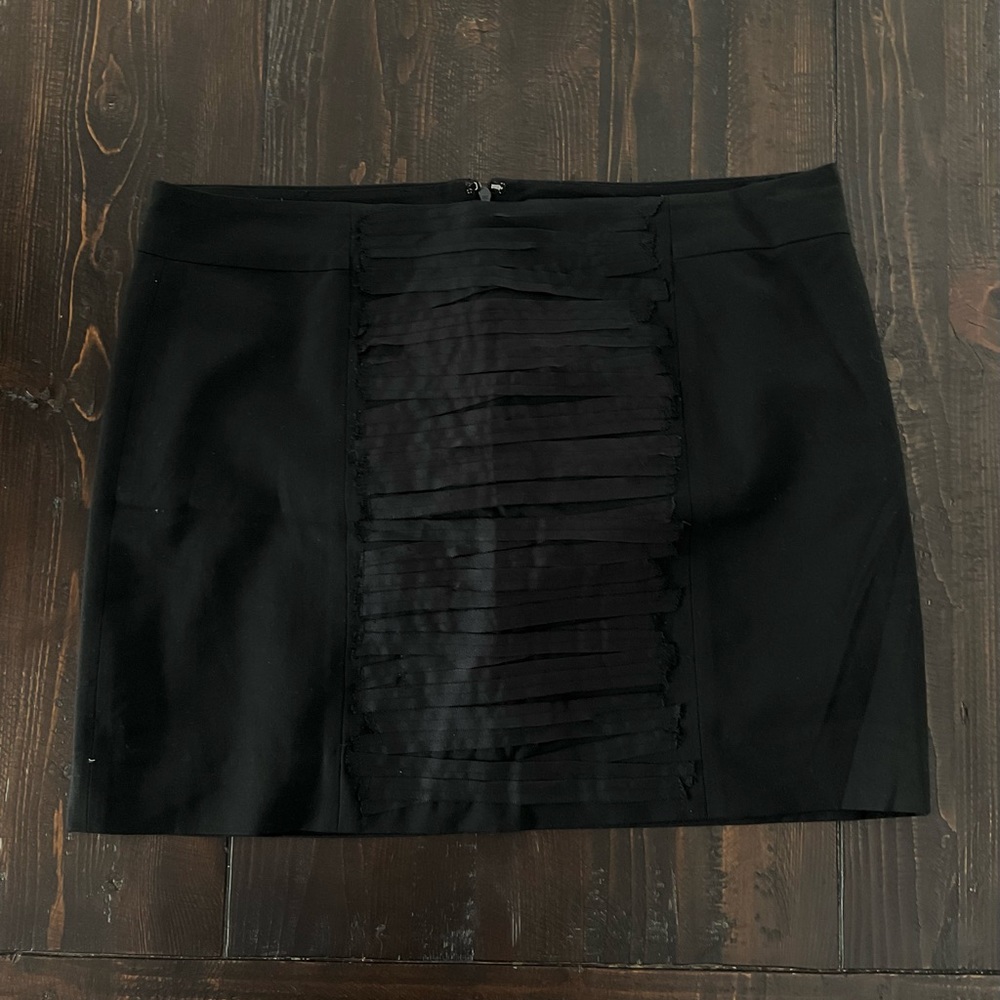 GAP  ●  Ribbon Detail Black A-Line Mini Skirt  ●  Y2K